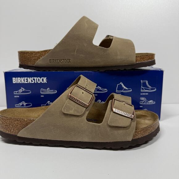 NIB • Birkenstock Arizona Soft Footbed Waxy Leather Size:41 L10/M8 Normal Width - Picture 2 of 7